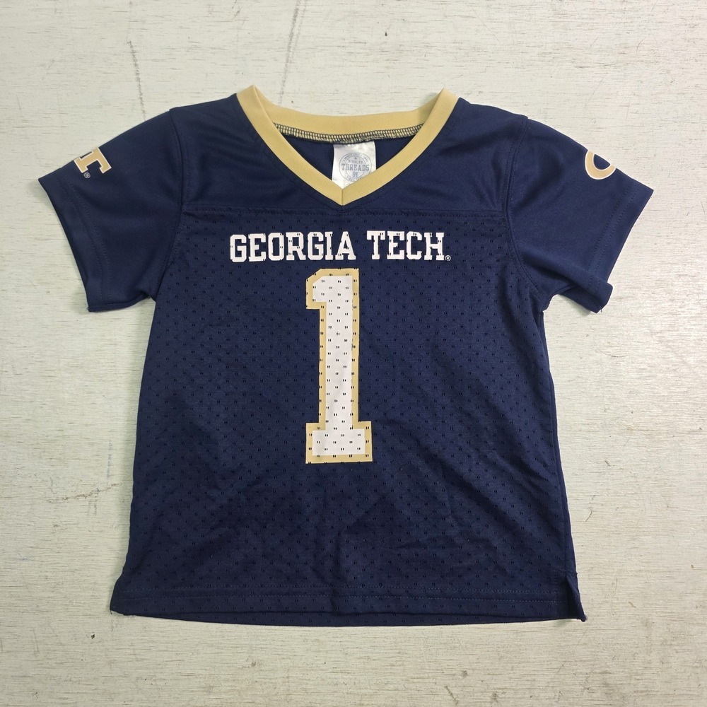 Rivalry Threads Georgia Tech Yellow Jackets #1 Jersey Toddler 2T Navy Gold NCAA